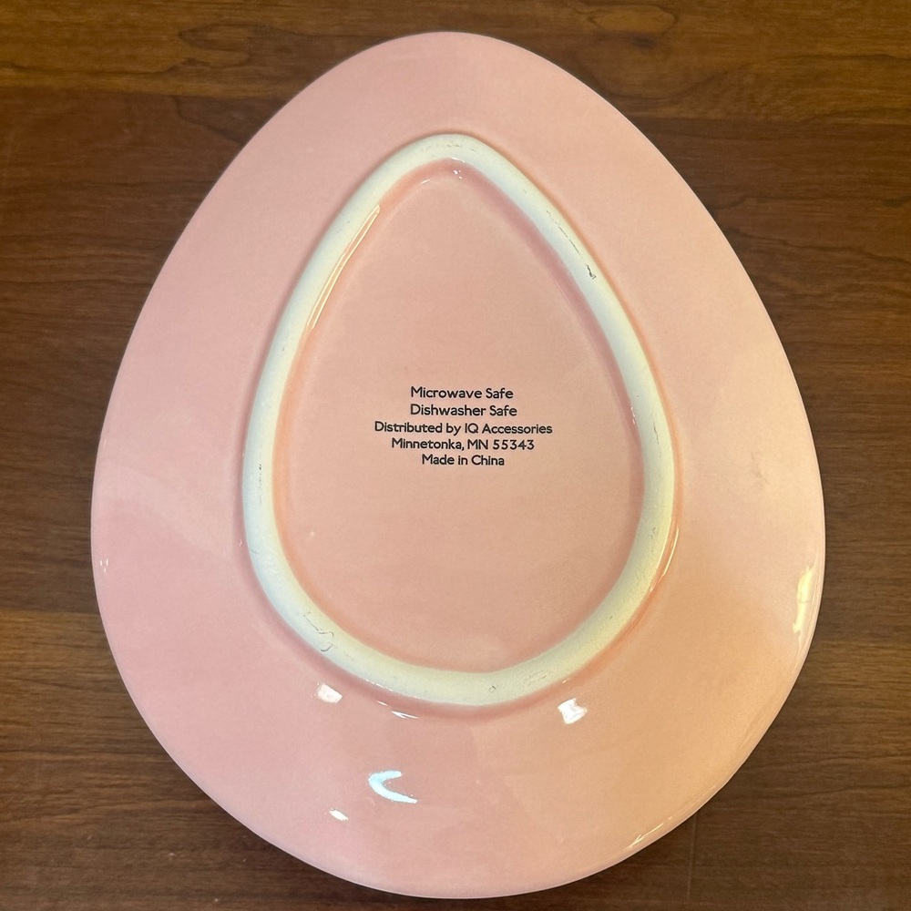 🐰🌟4xHP🌟Easter Set 4 Blue & Pink Egg Shaped Dessert Plates IQ Accessories - Picture 4 of 8